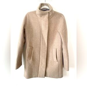 J. Crew Tan Beige wool blend City Coat mid length 4